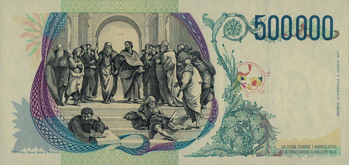Back of Italy p118r: 500000 Lire from 1997