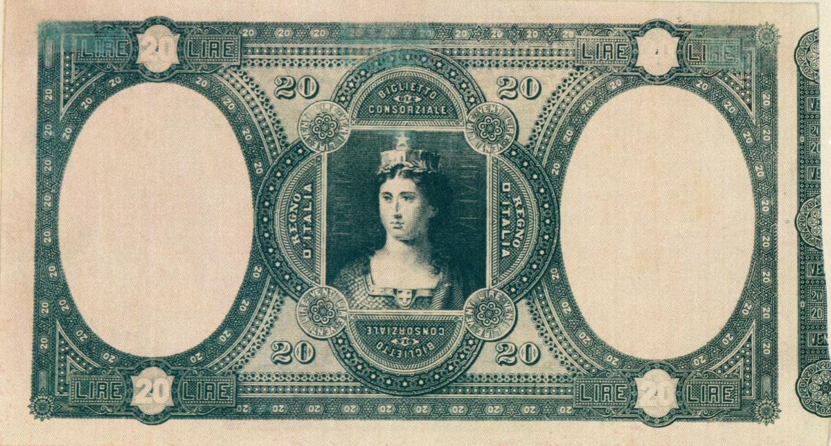 Back of Italy p14: 20 Lire from 1881