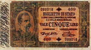 Gallery image for Italy p18b: 5 Lire