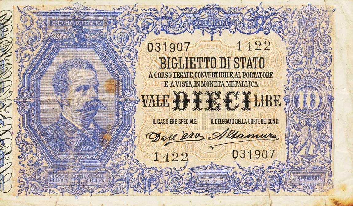 Front of Italy p20d: 10 Lire from 1911