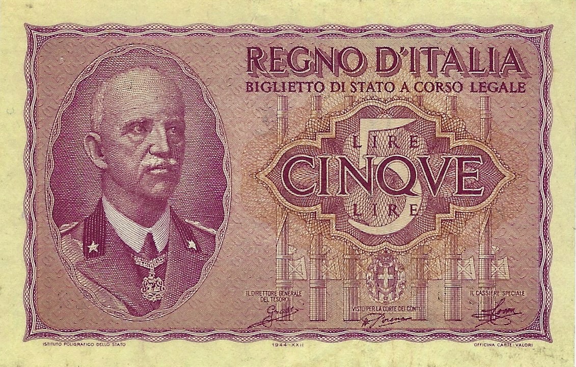 Front of Italy p28: 5 Lire from 1940
