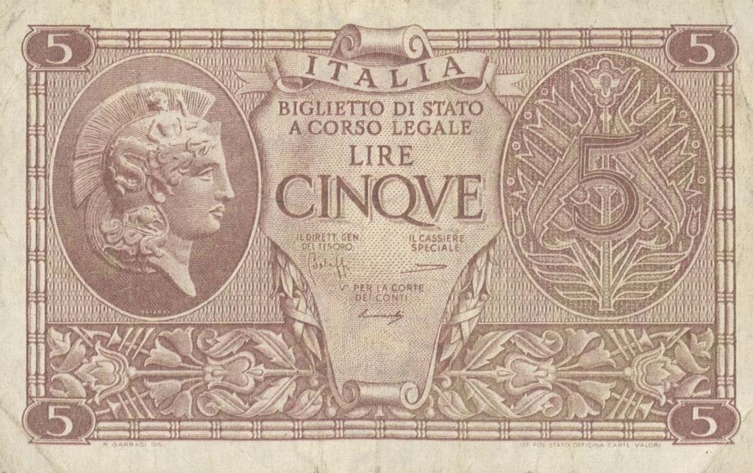 Front of Italy p31b: 5 Lire from 1944