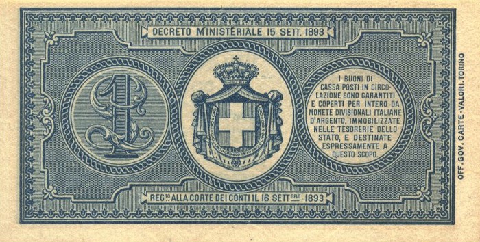Back of Italy p35: 2 Lire from 1894