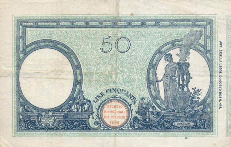 Back of Italy p38c: 50 Lire from 1912