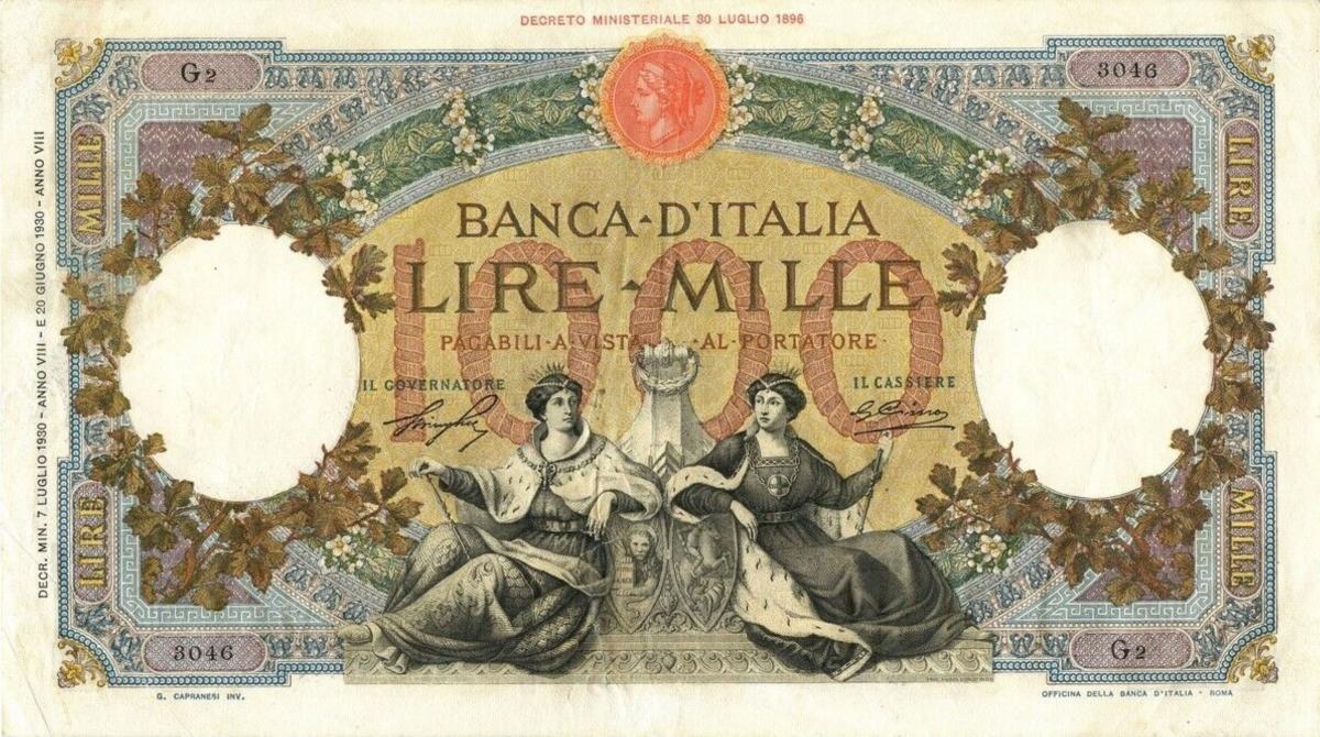 Front of Italy p56a: 1000 Lire from 1930