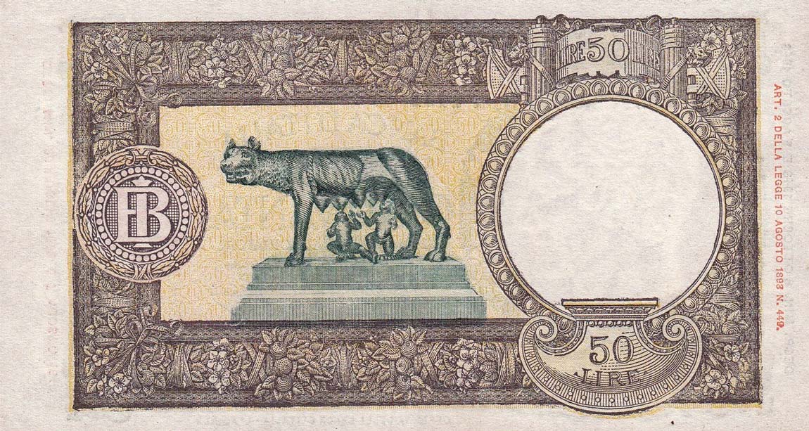 Back of Italy p66: 50 Lire from 1943