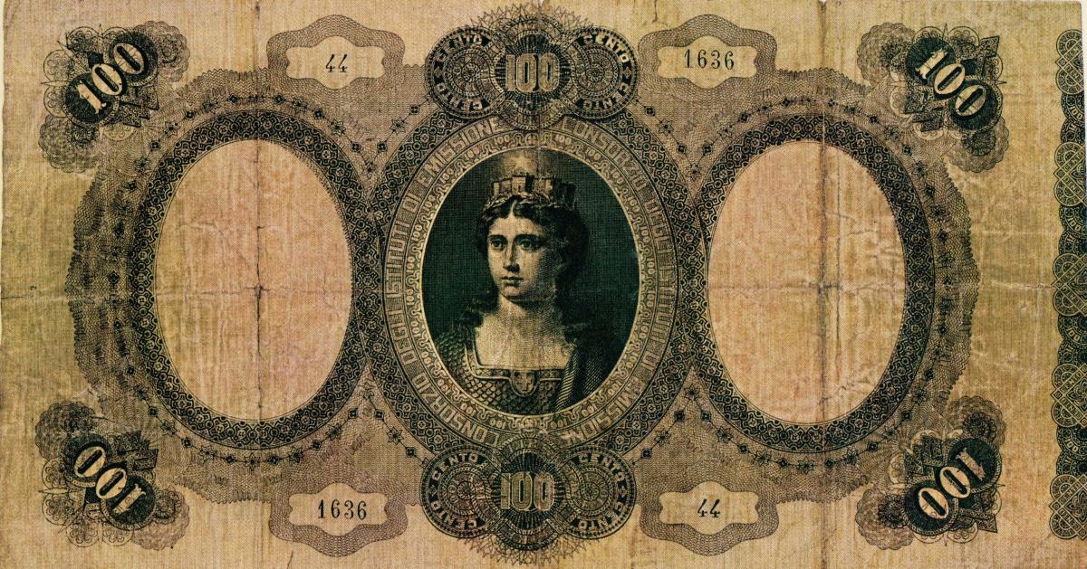 Back of Italy p7: 100 Lire from 1874
