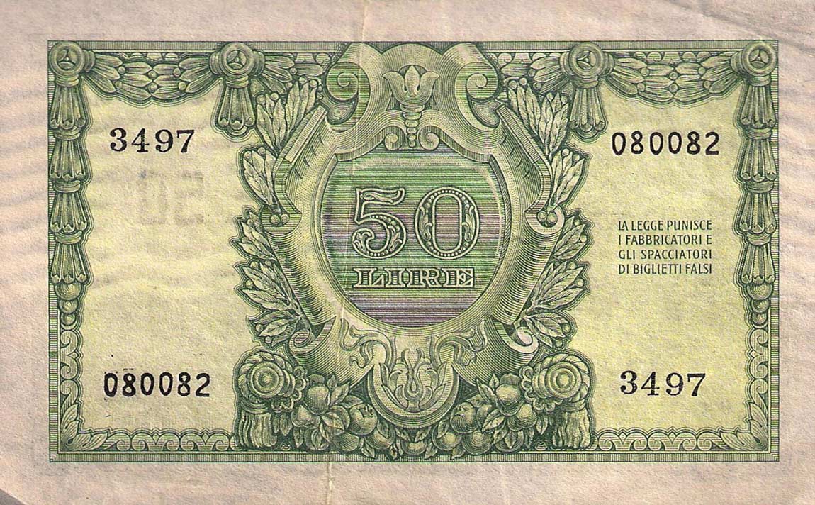 Back of Italy p91b: 50 Lire from 1951