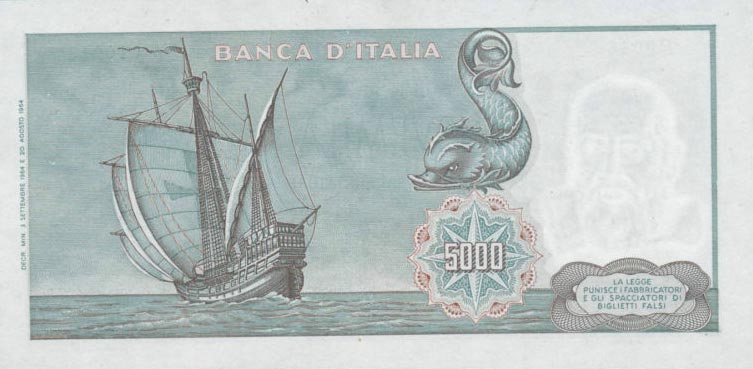 Back of Italy p98a: 5000 Lire from 1964