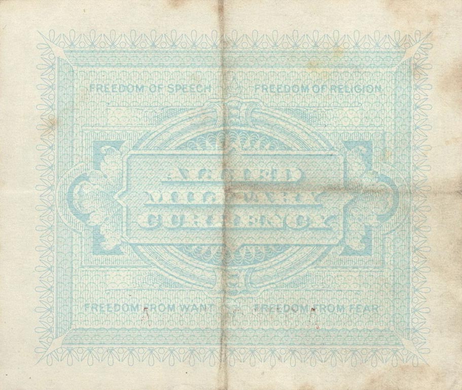 Back of Italy pM12a: 5 Lire from 1943