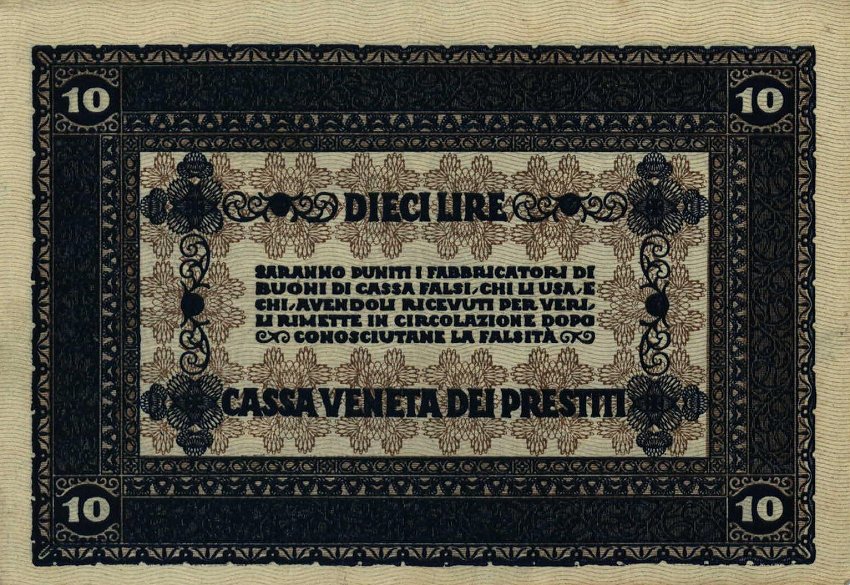 Back of Italy pM6: 10 Lire from 1918