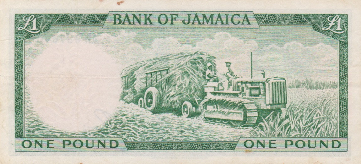 Back of Jamaica p51: 1 Pound from 1961
