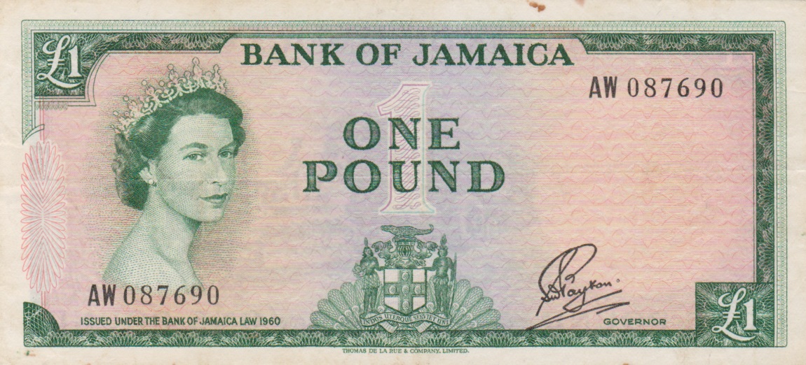Front of Jamaica p51: 1 Pound from 1961