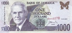 p78c from Jamaica: 1000 Dollars from 2001