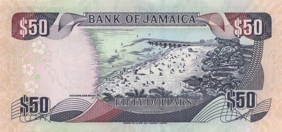 Back of Jamaica p83e: 50 Dollars from 2010
