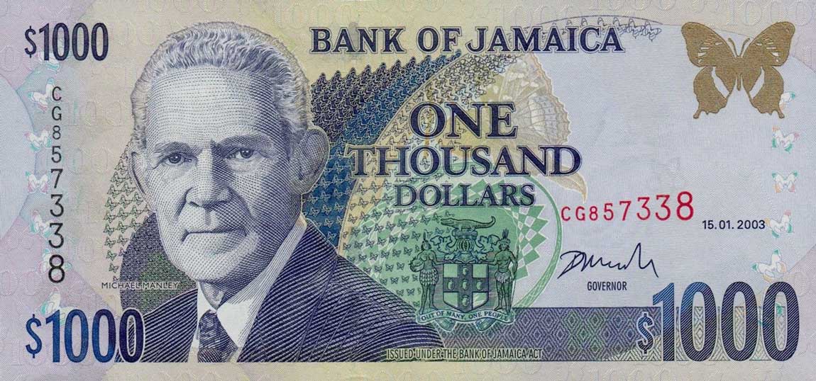 Front of Jamaica p86a: 1000 Dollars from 2003