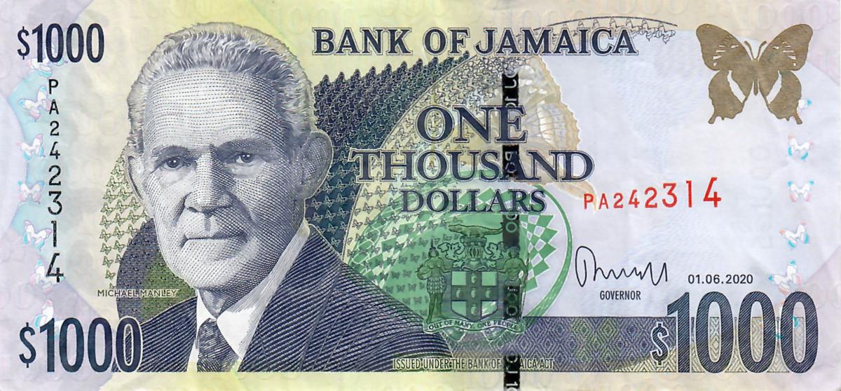 Front of Jamaica p86o: 1000 Dollars from 2020