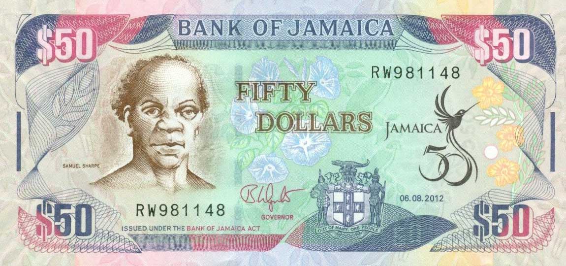 Front of Jamaica p89: 50 Dollars from 2012