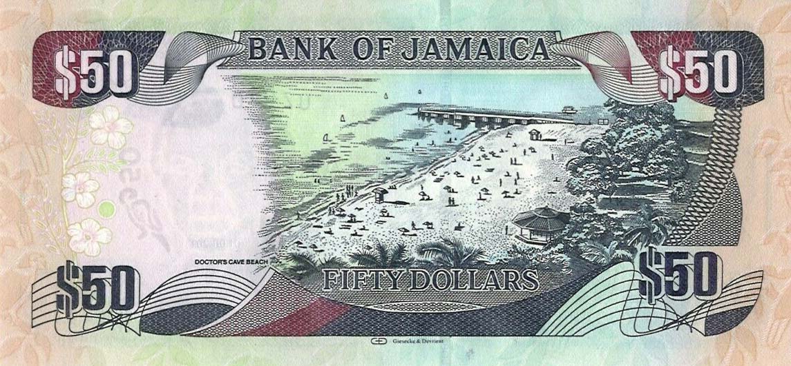 Back of Jamaica p94a: 50 Dollars from 2013