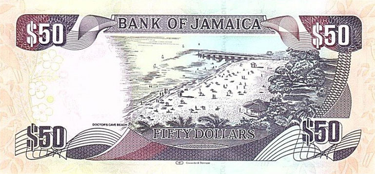 Back of Jamaica p94e: 50 Dollars from 2019