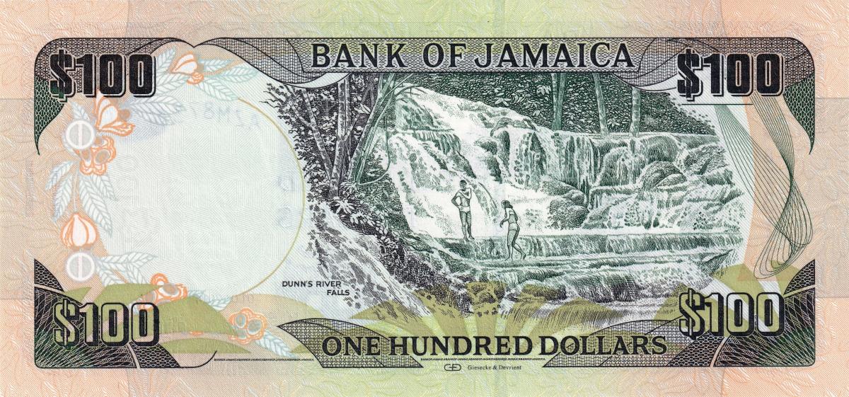 Back of Jamaica p95a: 100 Dollars from 2014