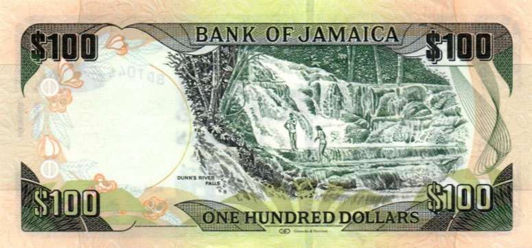 Back of Jamaica p95d: 100 Dollars from 2017