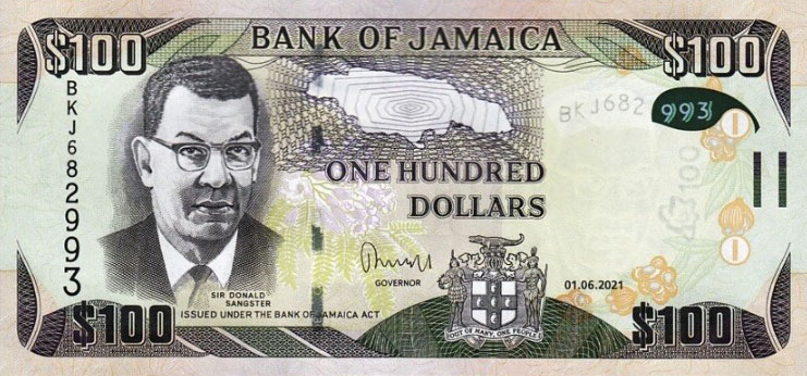 Front of Jamaica p95h: 100 Dollars from 2021