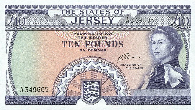 Front of Jersey p10a: 10 Pounds from 1972