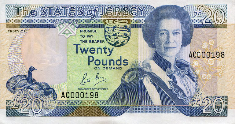 Front of Jersey p18a: 20 Pounds from 1989