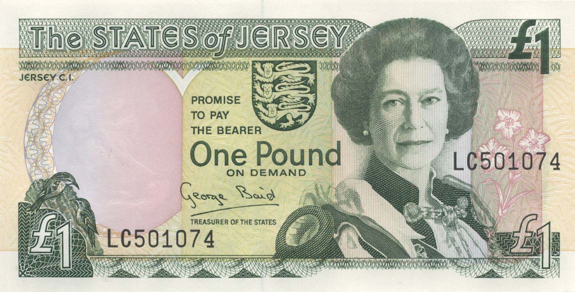 Front of Jersey p20a: 1 Pound from 1993