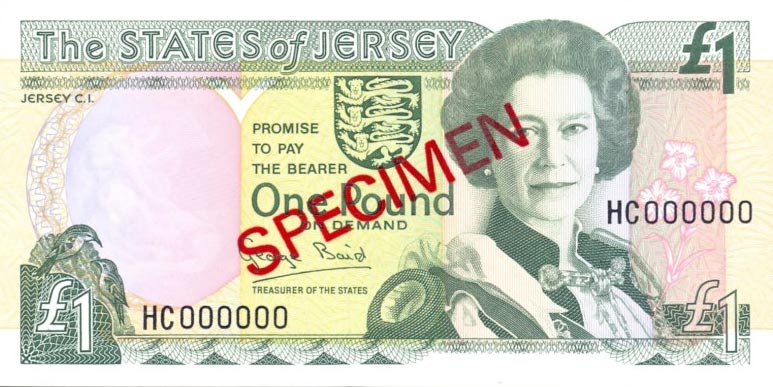 Front of Jersey p20s: 1 Pound from 1993
