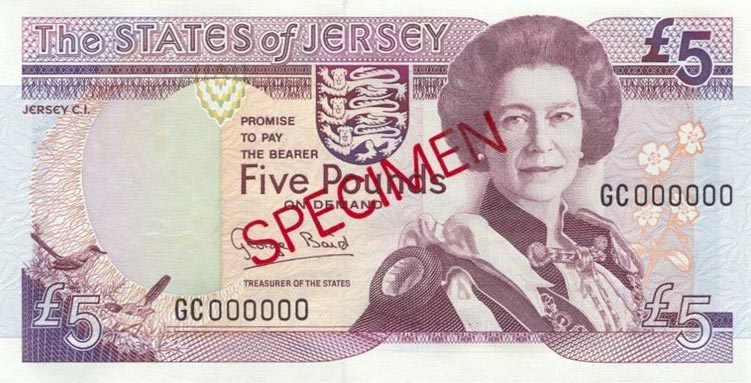 Front of Jersey p21s: 5 Pounds from 1993