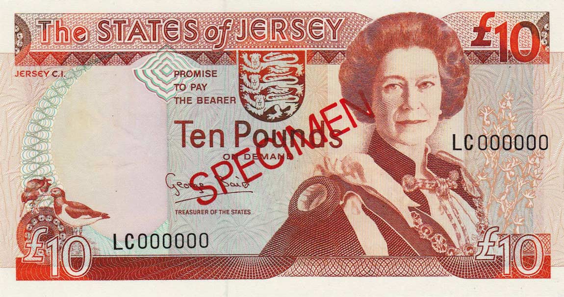 Front of Jersey p22s: 10 Pounds from 1993