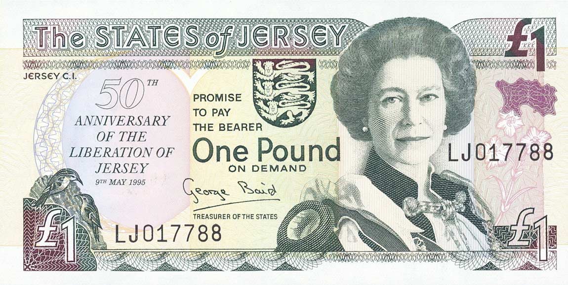 Front of Jersey p25a: 1 Pound from 1995