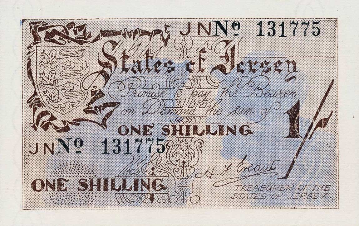 Front of Jersey p2a: 1 Shilling from 1941