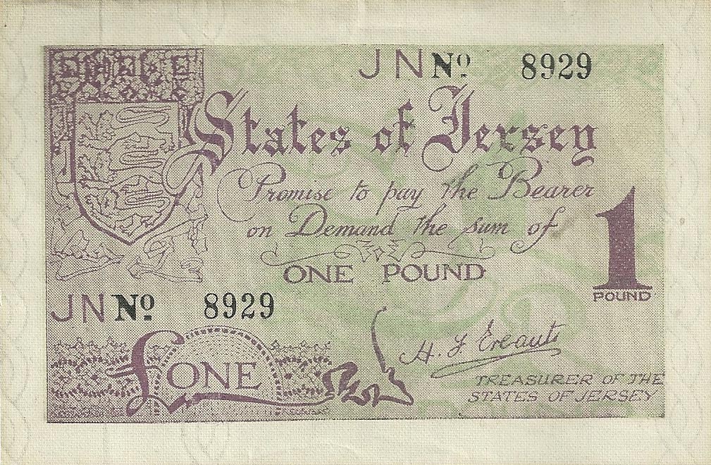 Front of Jersey p6a: 1 Pound from 1941