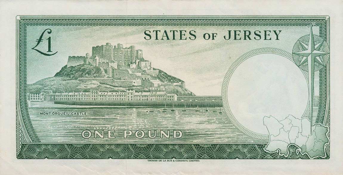 Back of Jersey p8c: 1 Pound from 1963