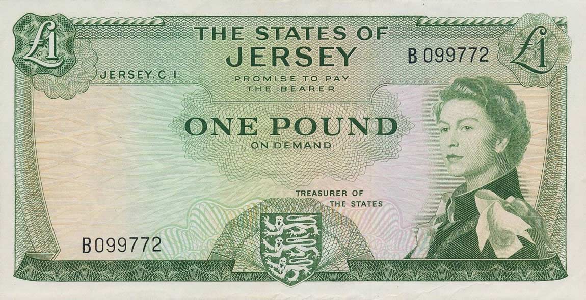 Front of Jersey p8c: 1 Pound from 1963