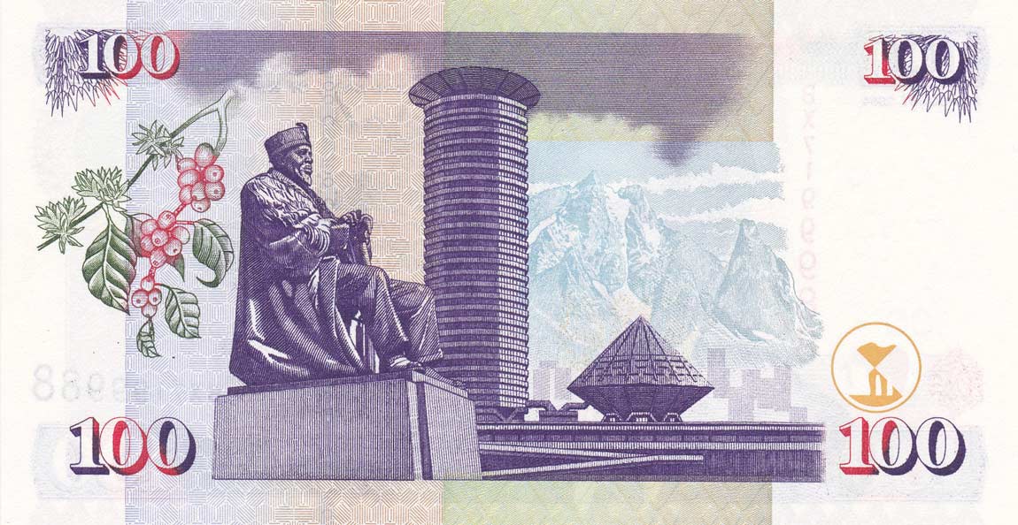 Back of Kenya p42b: 100 Shillings from 2004