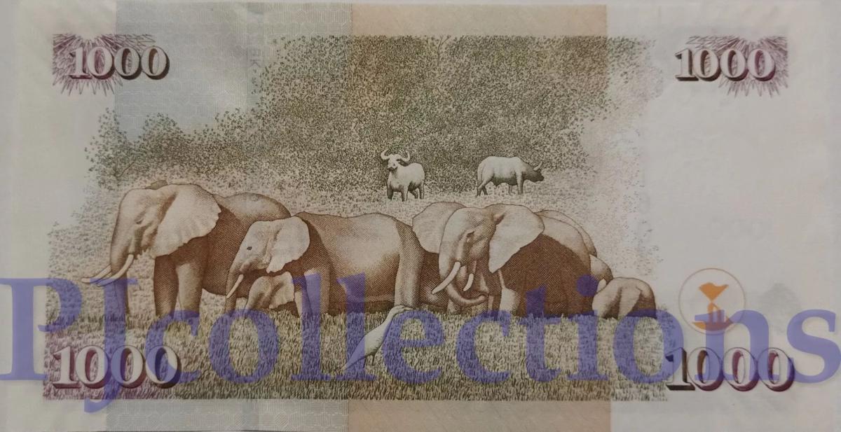 Back of Kenya p51b: 1000 Shillings from 2006