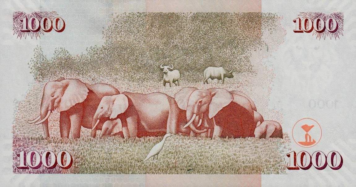 Back of Kenya p51e: 1000 Shillings from 2010