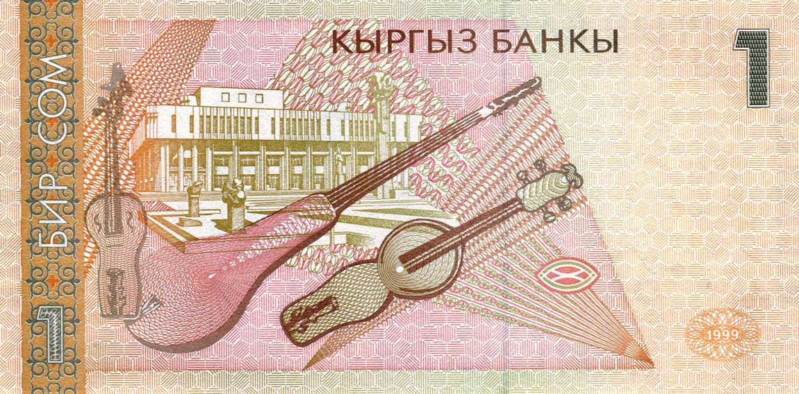 Back of Kyrgyzstan p15r: 1 Som from 1999