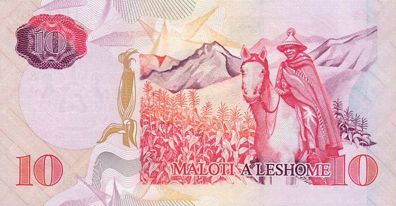 Back of Lesotho p15b: 10 Maloti from 2003