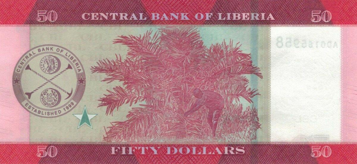Back of Liberia p34b: 50 Dollars from 2017