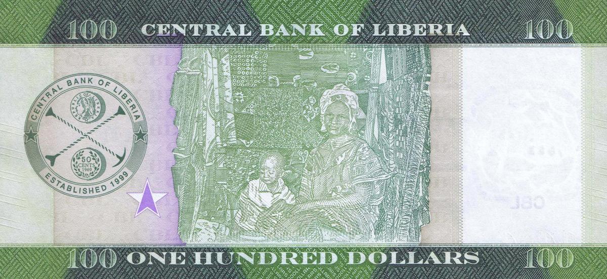Back of Liberia p35a: 100 Dollars from 2016