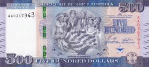 Gallery image for Liberia p40a: 500 Dollars