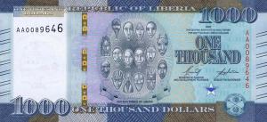 Gallery image for Liberia p41: 1000 Dollars