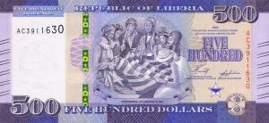 Gallery image for Liberia p40b: 500 Dollars
