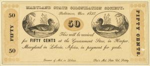 pS114a from Liberia: 50 Cents from 1837