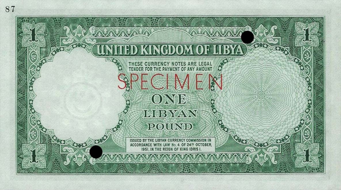 Back of Libya p19ct: 0.5 Pound from 1955